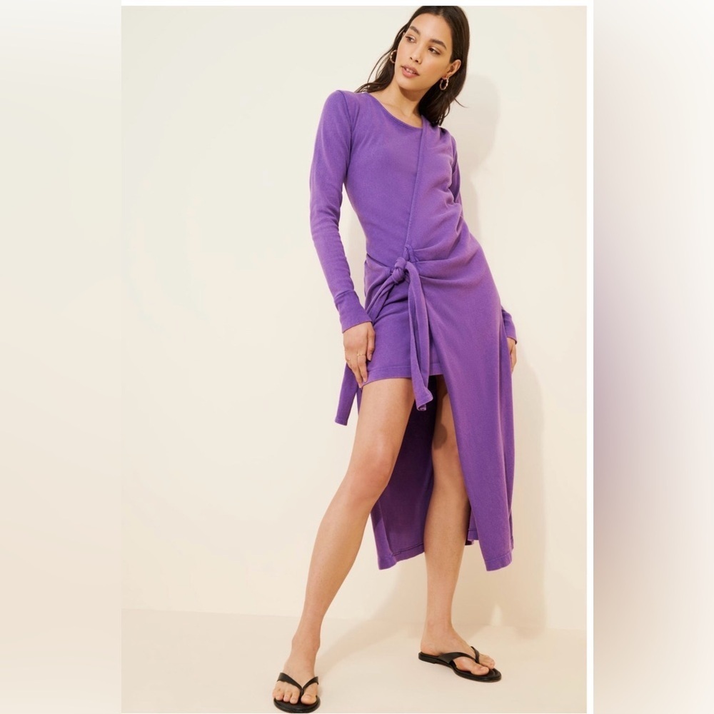 NWT Free People Molly Side Tie Wrap Dress Size Medium Purple